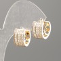 Xuping Earrings 18K Gold Plating with White Crystals, diameter 14x8 mm+