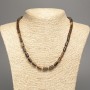 Tiger's Eye Necklace, natural stone, smooth cylindrical beads, diameter 10x6 mm, length 49 cm