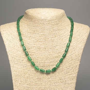 Chrysoprase Necklace with natural stone, smooth cylindrical beads, diameter 10x6 mm ±, length 49 cm ±