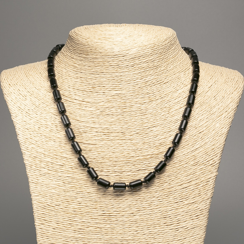 Agate Necklace (Pressed) Smooth Cylinders, Diameter 10x6 mm, Length 48 cm +/-