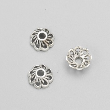End cap, metal color Silver, diameter 9x4 mm (±), packaging -20 g, 64 (±) pcs