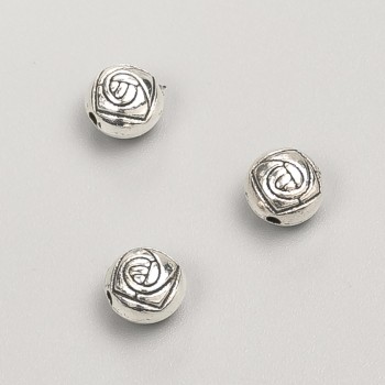 Bead insert fittings, diameter 7x6 mm, packaging 20 g, 23 pcs ±, metal color 'Silver'