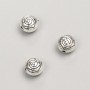 Bead insert fittings, diameter 7x6 mm, packaging 20 g, 23 pcs ±, metal color 'Silver'