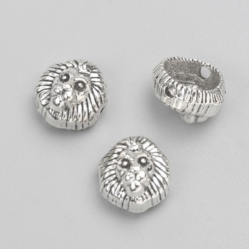 Bead insert Lion, diameter 13x12x9 mm, packaging 20 g, 13 pcs ±, metal color "silver"