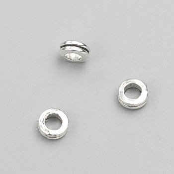 Bead-insert findings, diameter 6×3 mm, pack 20 g, 68 pcs +/- metal color "silver"