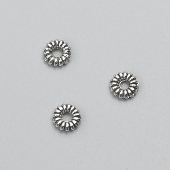 Bead Insert Findings, diameter 6x2 mm, 20 g pack, 107 pcs ±, metal color "Silver"