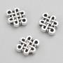 Bead-insert Findings, 16×12×4 mm, pack 20 g, 9 pcs ±, metal color 'silver'