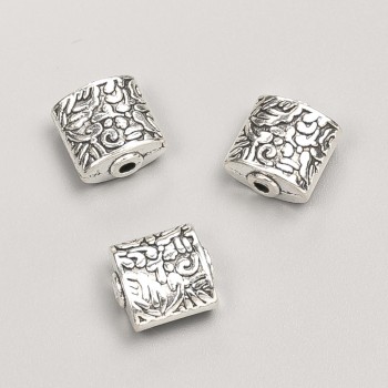 Bead-inlay bead, diameter 10×5 mm, pack 20 g, 9 pcs ±, metal color 'silver'