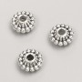Bead-insertion findings, diameter 11x6 mm, pack 20 g, 16 pcs +/-, metal color 'silver'