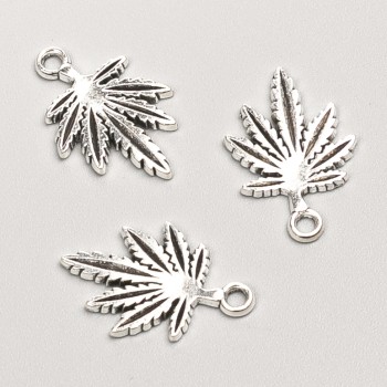Hemp Leaf Pendant Findings, 19×13 mm, packaging 26 pcs ±, 20 g