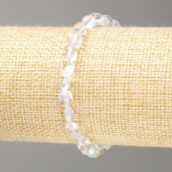 Opal Glass Bracelet "Chameleon" on Elastic, Bead Size 8x6 mm, Length 18 cm