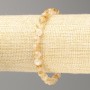 Bracelet with Citrine natural stone faceted bead, 6mm diameter, 18cm length on elastic