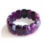 Purple agate elastic bracelet with oval stones 15×24 mm