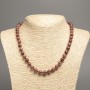 Discount! Jasper Necklace with smooth beads, 8mm diameter, 50 cm length, made of white nephrite (synthetic dyed)