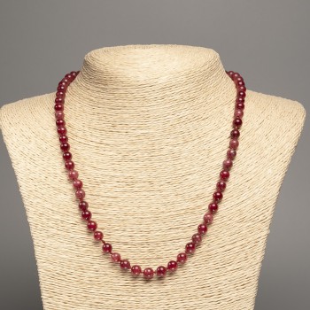 Sale! Necklace 'Chrysoprase' smooth beads, 6 mm diameter +/-, length 50 cm +/- from white nephrite stone (synthetic dyed)