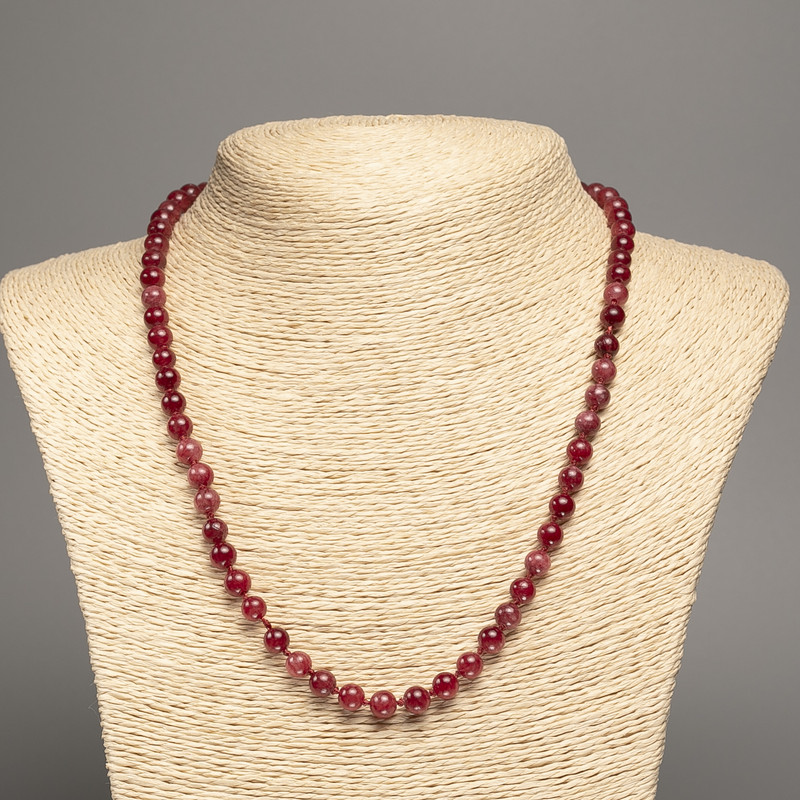 Sale! Necklace 'Chrysoprase' smooth beads, 6 mm diameter +/-, length 50 cm +/- from white nephrite stone (synthetic dyed)