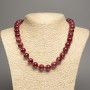 Discount! Carnelian Necklace with smooth beads, 12 mm diameter ±, length 50 cm ±, made of white nephrite (synthetic dyed)