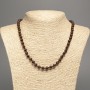 Sale! Tiger's Eye Necklace with smooth beads, 6 mm diameter ±, 50 cm length ±, made of white nephrite (synthetic dyed)