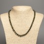 Green 'Snake' Necklace with smooth beads, 6 mm diameter +/-, 50 cm length +/-, made of white jade (synthetic dyed)