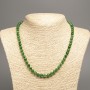 Sale! Green Chrysoprase Necklace, Smooth Bead, 6mm Diameter, 50cm Length, from White Nephrite (Synthetic Dyed)