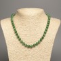 Sale! Green Chrysoprase Necklace with smooth beads, 8 mm diameter, approx. 50 cm long, made of white nephrite (synthetic-dyed).