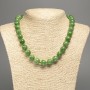 Sale! Green Jadeite Necklace with Smooth Beads, 12mm diameter ±, length 50cm ±, made of white nephrite (synthetic dyed)