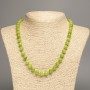 Sale! Green 'Onyx' Necklace with smooth beads, 8 mm diameter, 50 cm length, made of white nephrite (synthetic dyed)