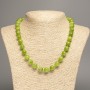Sale! Green "Onyx" Necklace with smooth beads, 10 mm diameter, approx. 50 cm length, made of white nephrite (synthetic dyed)