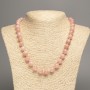 Necklace 'Selenite' Smooth Round Beads, 10 mm Diameter, 50 cm Length, White Nephrite (Synthetic Dyed)