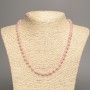 Sale! Necklace 'Strawberry Quartz' smooth beads, 6 mm diameter ±, length 50 cm ±, made from white nephrite (synthetic dyed)