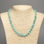 Sale! Light-green necklace 'Aquamarine' smooth beads, diameter about 8 mm, length 50 cm, made of white jade (synthetic dyed)