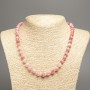 Discount! Necklace 'Colors of Summer' white-pink glossy beads, 8 mm diameter ±, length 50 cm ±, made of white jade (synthetic dyed)