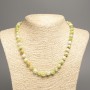 Sale! Necklace 'Colors of Summer' white-yellow-green glossy beads, 8 mm diameter, about 50 cm long, made of white nephrite (synthetic dyed)