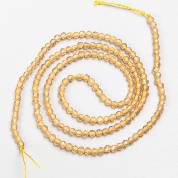 Small spinel beads (synthetic), beige faceted beads, diameter 2 mm ± on a thread, length 37 cm