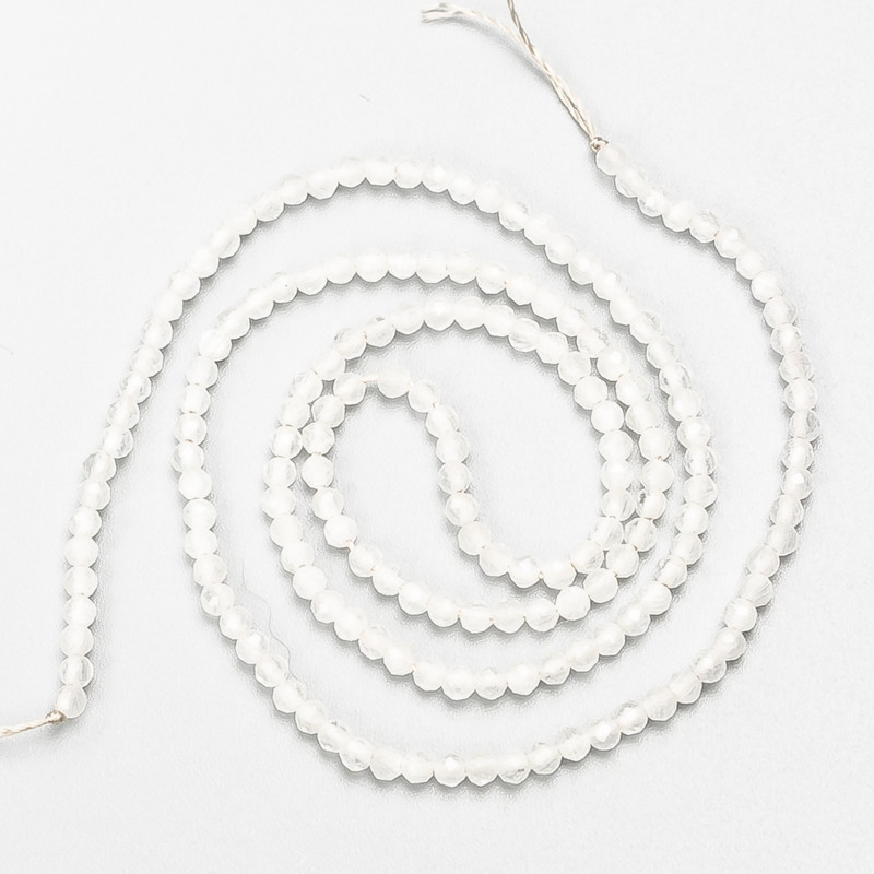 Small spinel beads (synthetic) crystal faceted bead, diameter 2mm ± on thread, length 37cm