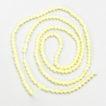 Small synthetic yellow spinel beads – faceted round beads, 2 mm diameter, on thread, 37 cm length