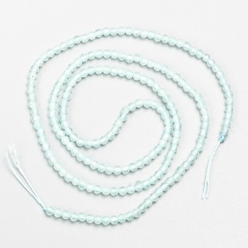 Small spinel beads (synthetic) light azure faceted round beads, 2 mm in diameter ± on thread, length 37 cm