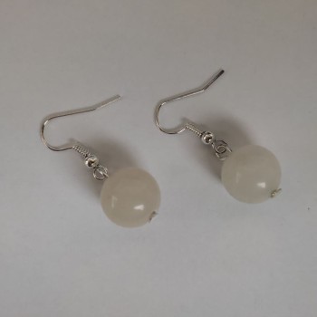 Earrings Mountain Crystal (Acrylic Imitation), 12 mm diameter, 33 mm length