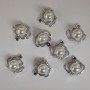 Crown Pendant Fittings 'Silver' with Bead, Diameter 18mm, Length 17m, Diameter 1.5mm, Pack of 7 pcs. (+ -)