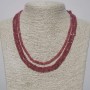 Three-row necklace with faceted synthetic tourmaline rondelles, 4x3 mm, length 46–50 cm