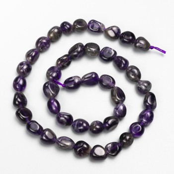 Faceted amethyst beads, diameter 9x10 mm, length 40 cm