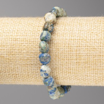 Sodalite stone bracelet, faceted beads, 10x10 mm diameter ±, on elastic, length 18 cm+