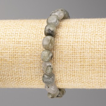 Labradorite stone bracelet, faceted, diameter 10x10 mm ±, on elastic, length 18 cm+