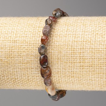 Bracelet with bronzite rondelle beads on elastic, diameter 8x6 mm ±, length 18 cm+