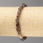 Bracelet with bronzite rondelle beads on elastic, diameter 8x6 mm ±, length 18 cm+