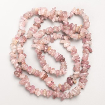 Tourmaline Quartz Beads, natural stone chip on thread, diameter 8x3 mm, length 80 cm +