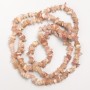 Strawberry Quartz Beads, natural stone chips on beading thread, diameter 8x3 mm ±, length 88 cm