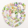 Chip-shaped Colorful Glass Beads on Thread, Diameter 10×4 mm, Length 80 cm