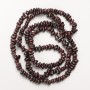 Garnet beads natural stone chip on thread, diameter 6x3mm+-, length 80 cm +