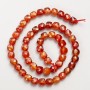 Carnelian beads, natural stone, faceted cube beads on thread, diameter 7 mm ±, length 39 cm ±